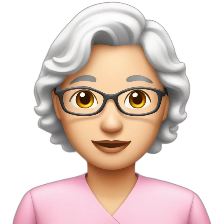 Nursing home staff in pink emoji