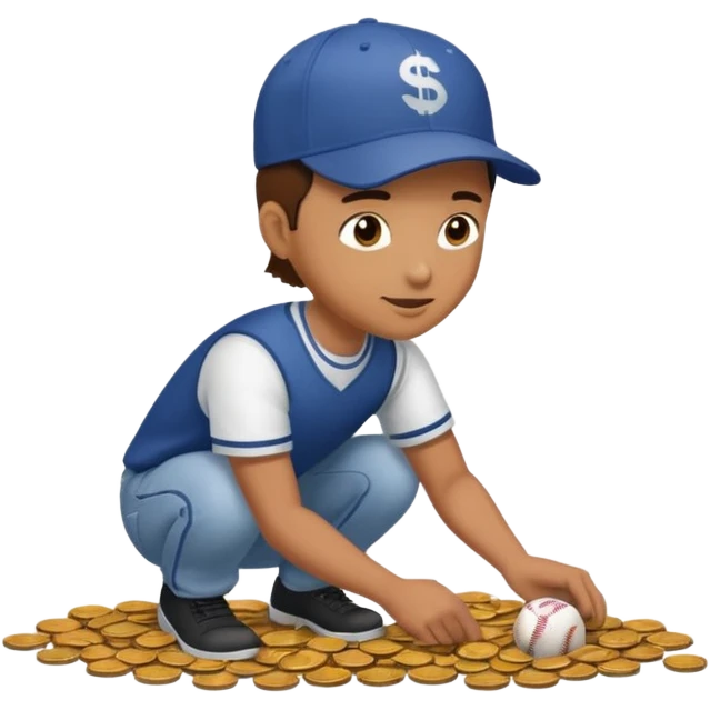 Person picking up pennies from the ground  emoji