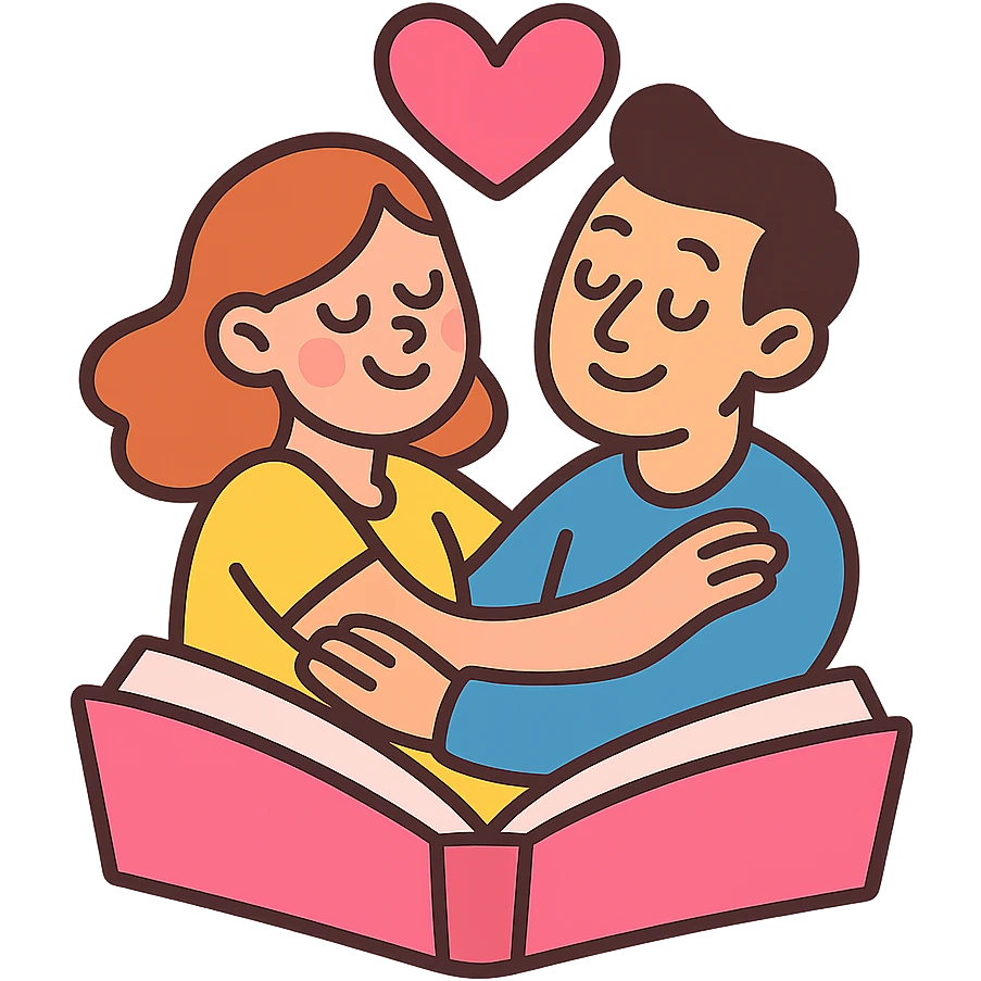 icon representing romance book genre emoji