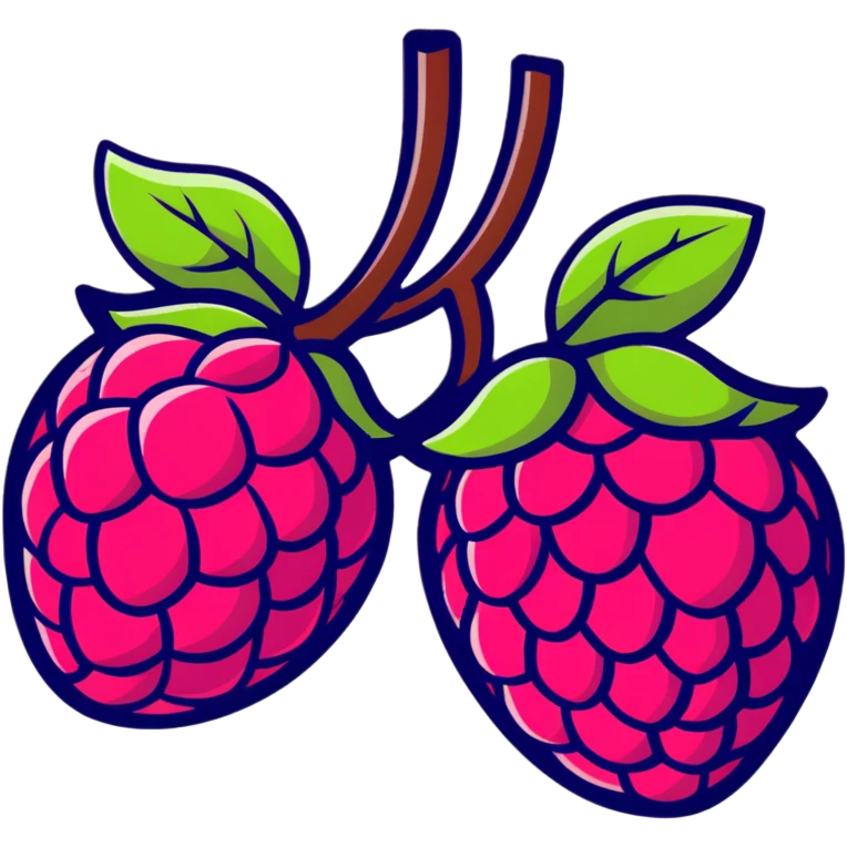 raspberry fruit sticker style emoji