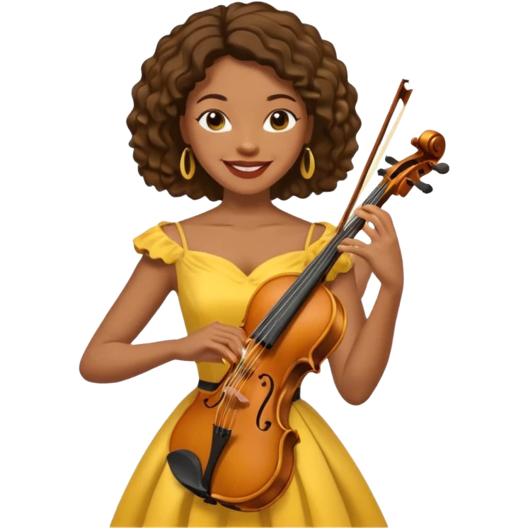 yellow-colored violinist black woman  emoji