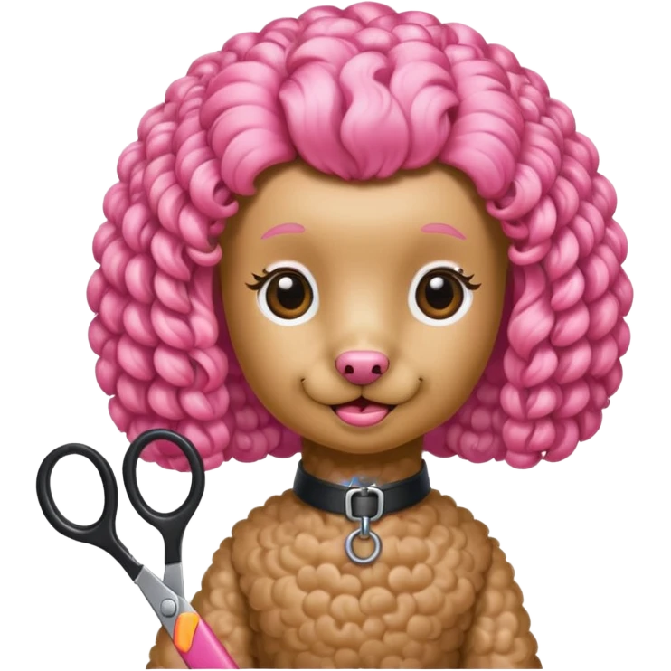 poodle color rosada tijera emoji