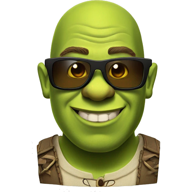 Shrek with sunglasses on  emoji