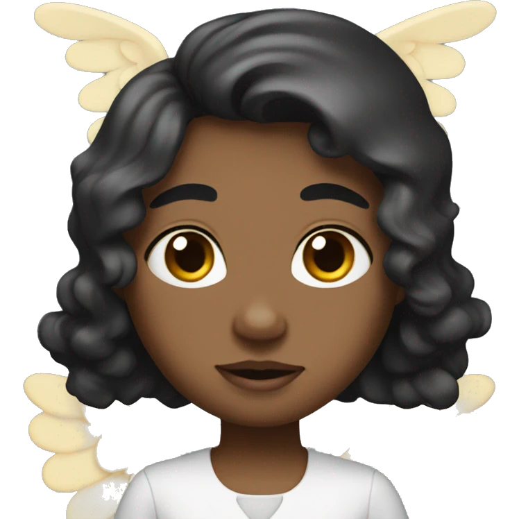 angel with black hair and brown skin  emoji