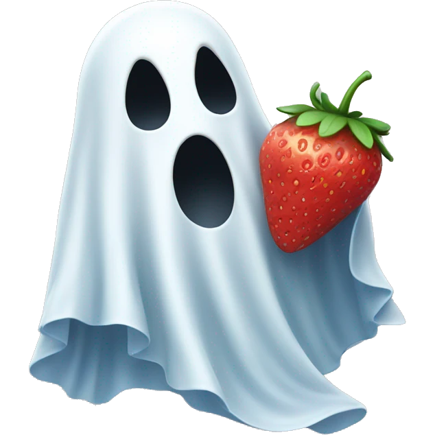 ghost with strawberry  emoji