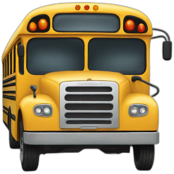 Front view of college bus without background emoji
