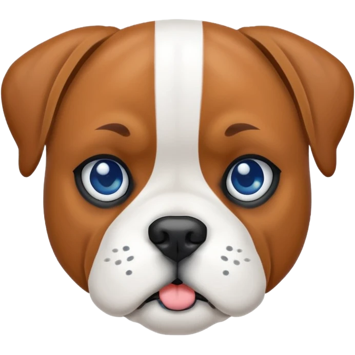 Pure White boxer dog with blue left eye emoji