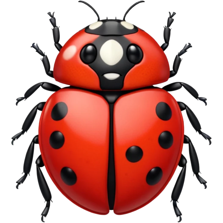 a playful ladybug in glossy circuit style emoji