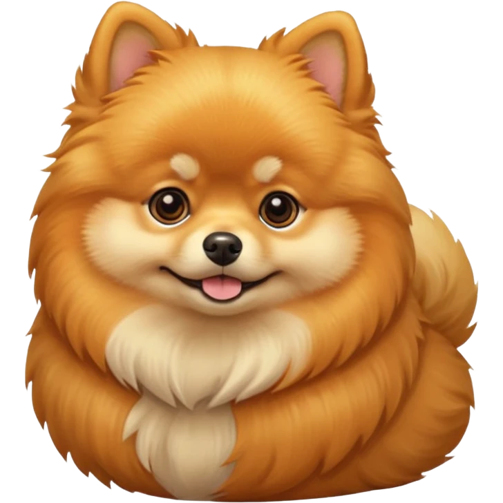 Create a golden pomeranian, all cute and chubby  emoji