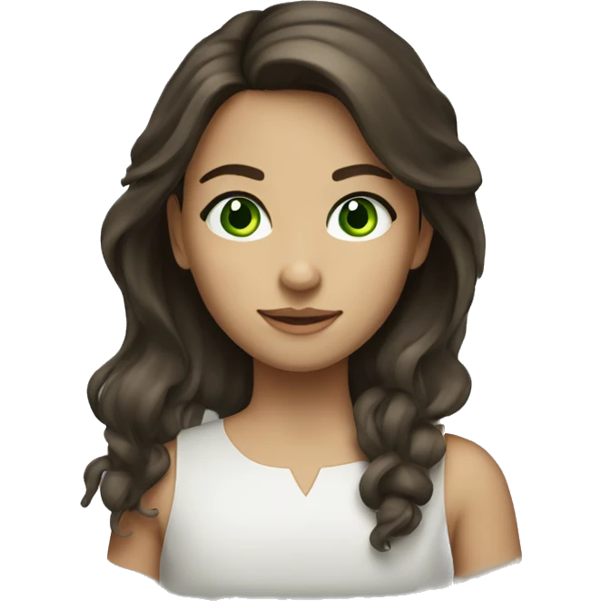 brunnette girl with green eyes emoji