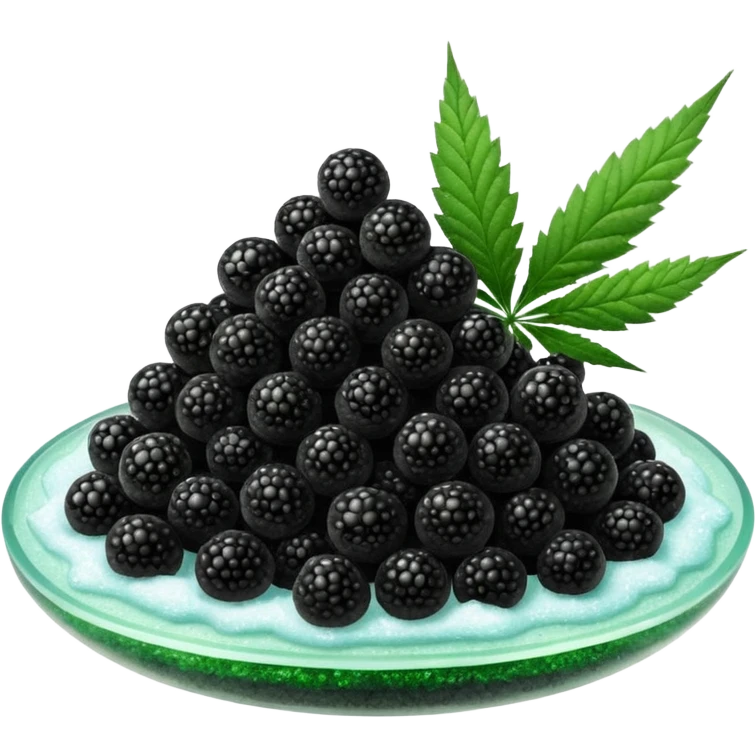 frozen caviar with cannabis leaf emoji
