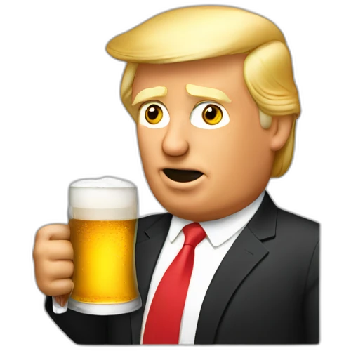 Trump drinking beer emoji
