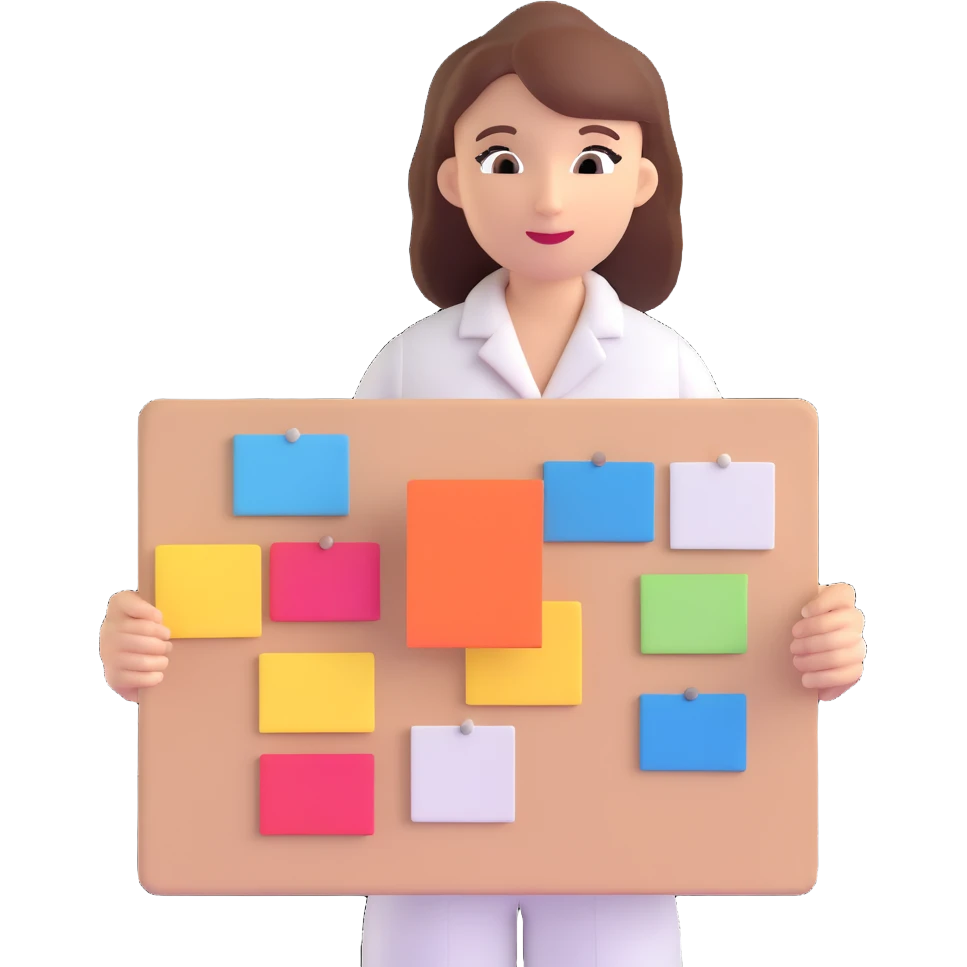 interior designer presenting a mood board, modern office background emoji