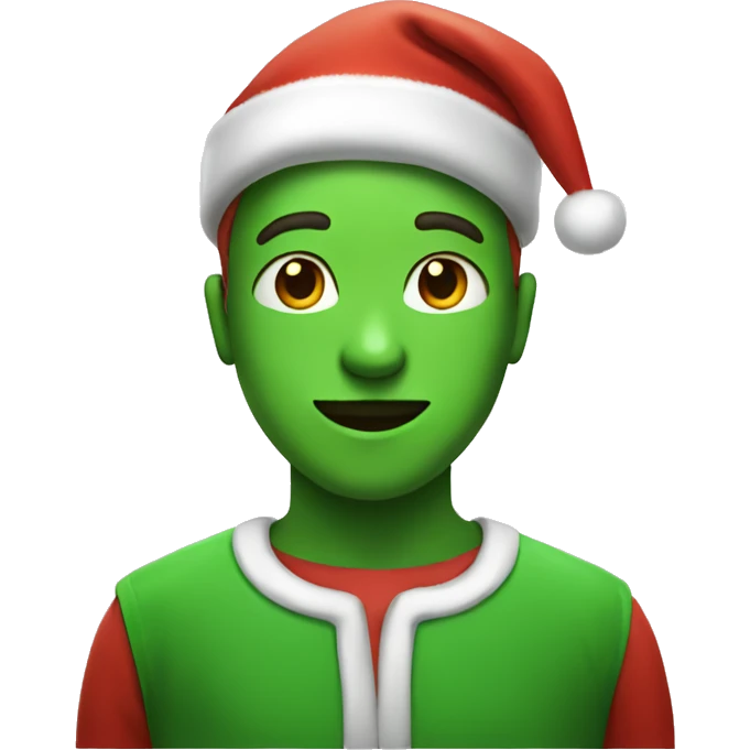 Green boy in santa costume emoji