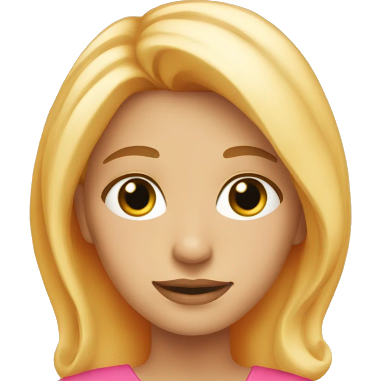Blonde woman, with a orange and pink dress emoji