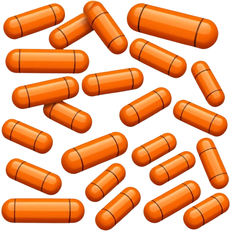 orange cylindrical pieces pill shaped on each end with no lines emoji