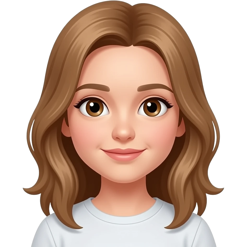 a 13 year old girl with light brown  hair brown eyes emoji