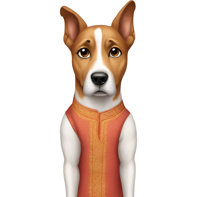  unhappy dog ​​dressed in kurta emoji
