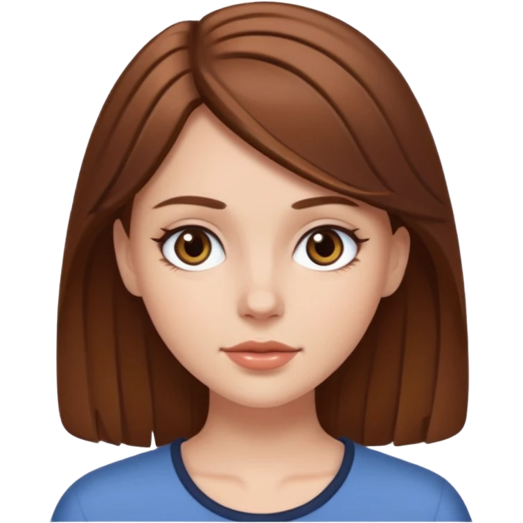 Brown hair girl who is white. Aesthetic  emoji