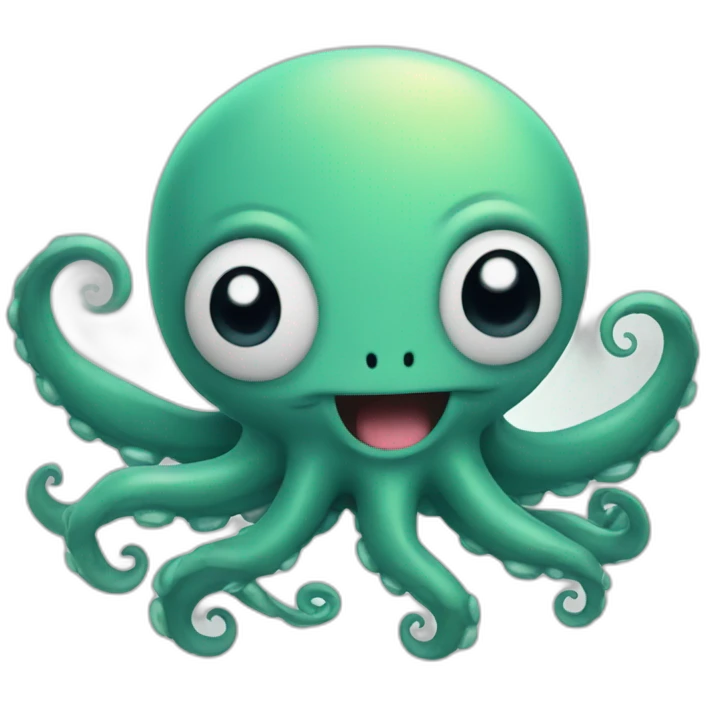 Cute kraken happy emoji