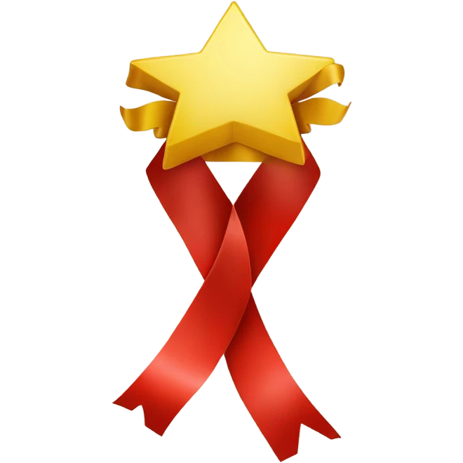Red Award ribbon that says 2nd place  emoji