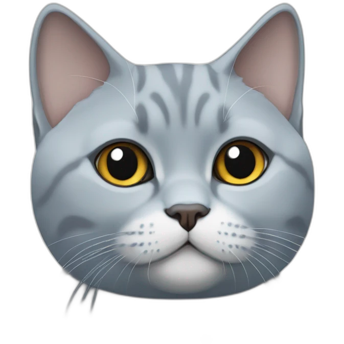Blue and white British shorthair cat emoji