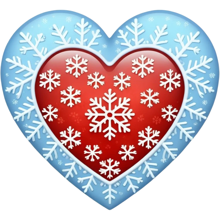 heart with winter snowflakes emoji