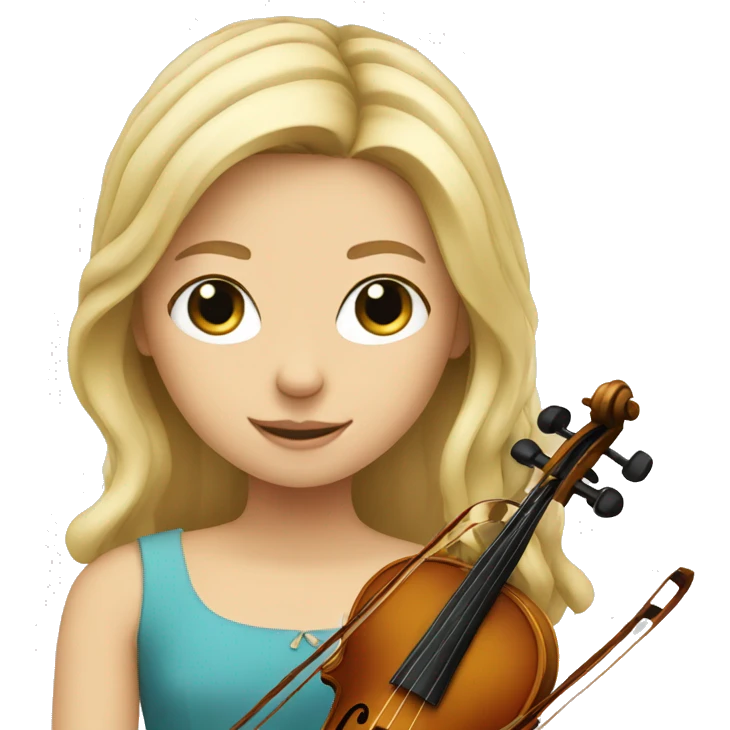 blond girl with violin emoji