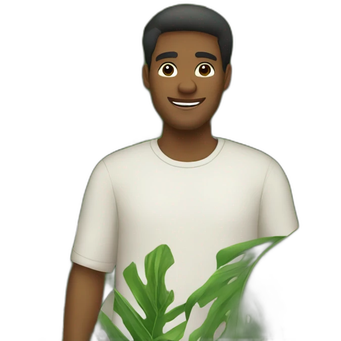 fanning man with palm leaves emoji