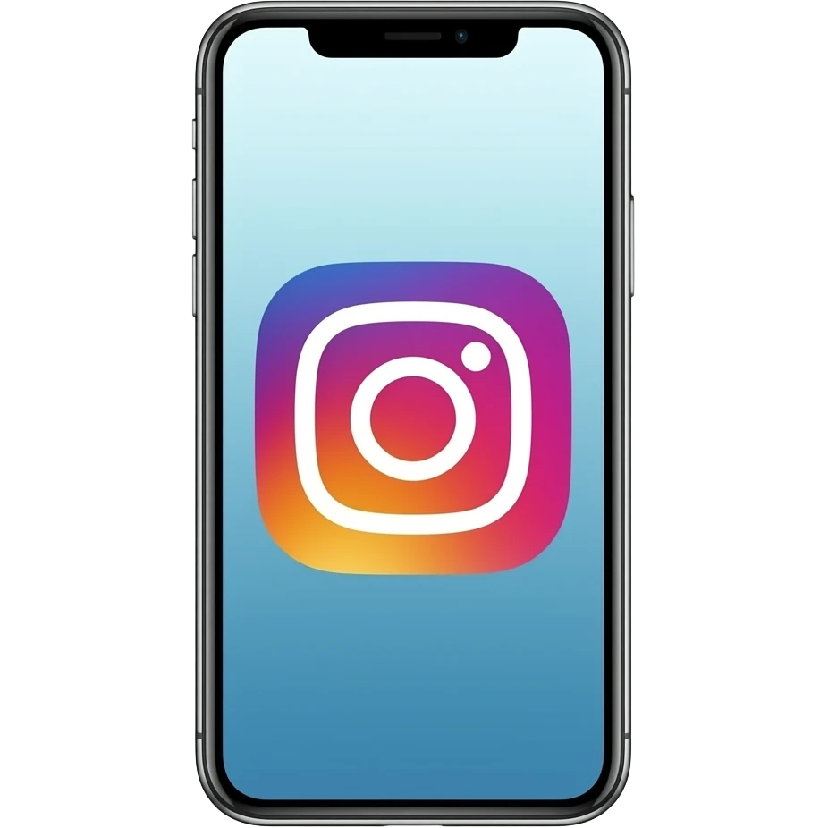 telefono con abriendo instagram en su pantalla emoji