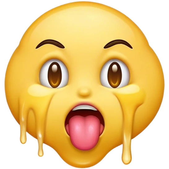 Emoji with a wet tongue emoji