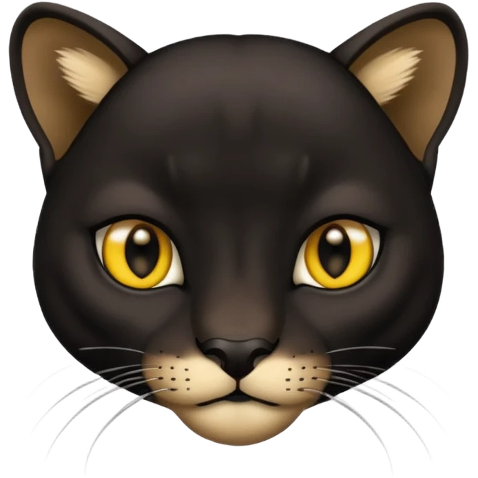 Cute small face black puma emoji