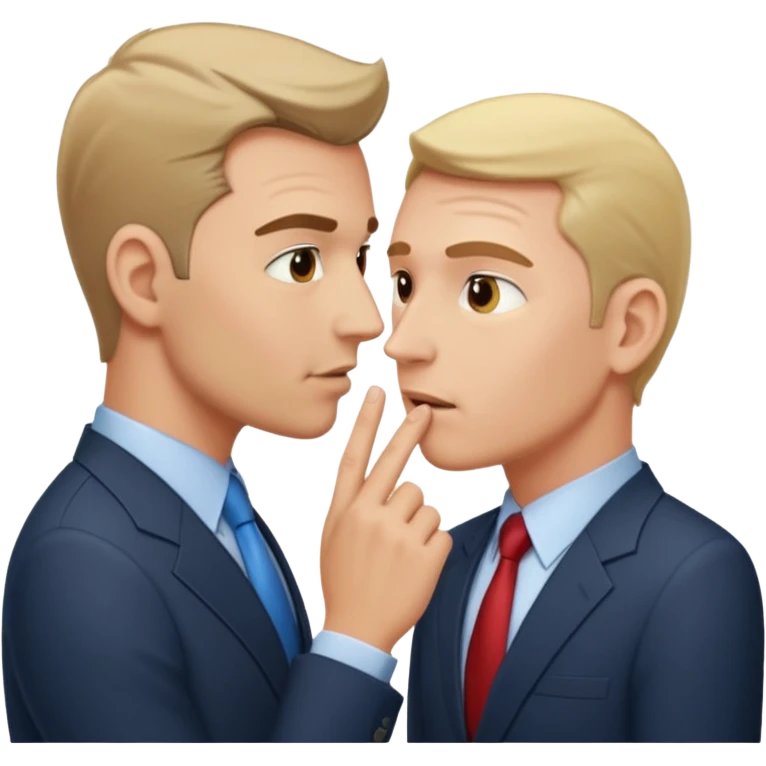 two business man telling secretsto eachother emoji