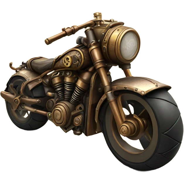 steampunk motorbike rear emoji