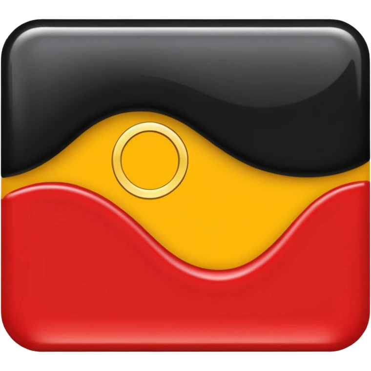 A wawy black and red rectangle with medium sized yellow circle in the middle emoji