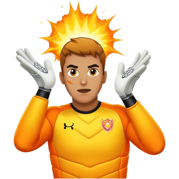 The goalkeeper's explosion above his head emoji