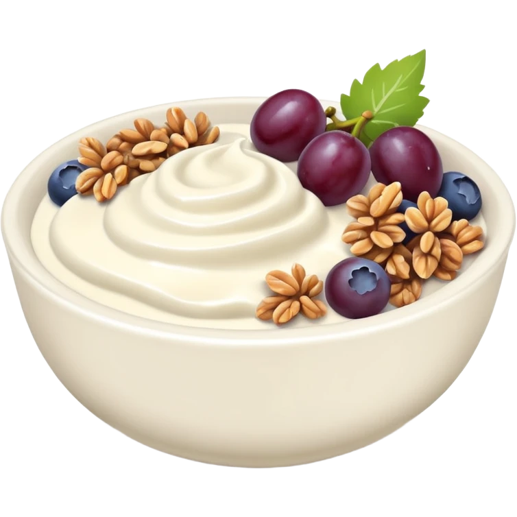 Ginnasticayoghurt bowl with grapes and blueberries emoji
