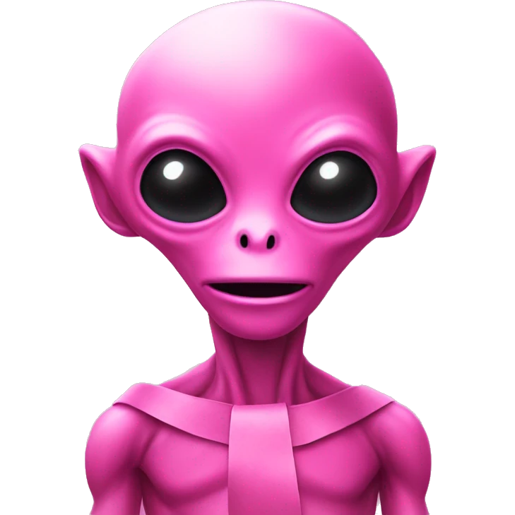 Pink Alien with ribbon I  emoji