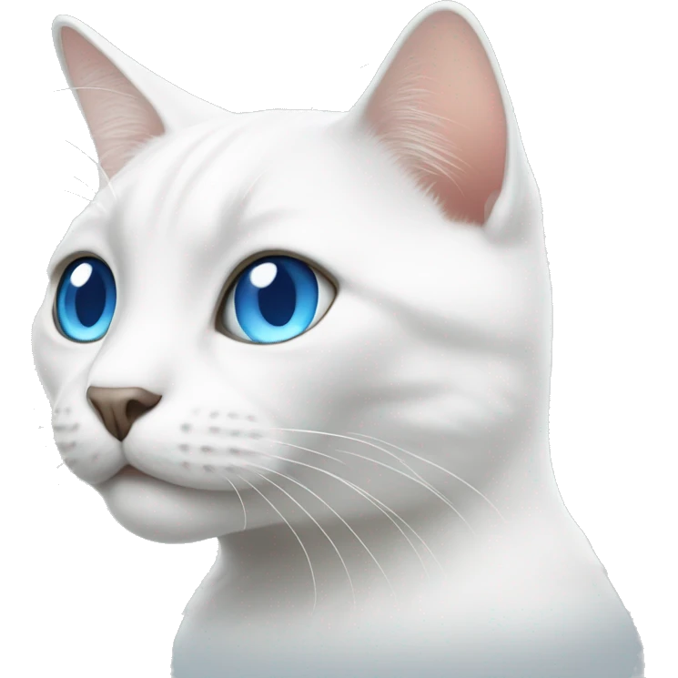 white cat with blue eyes  emoji