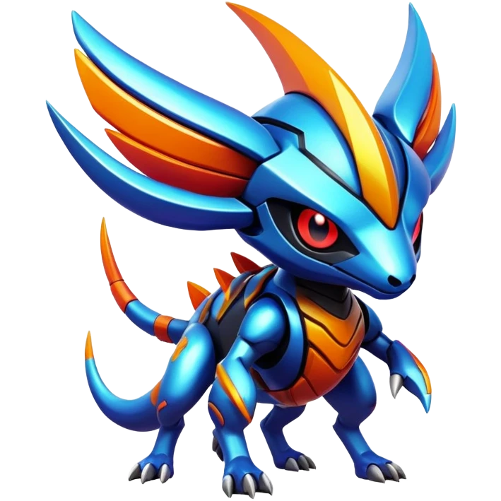  exotic modern cyber-Protogen-Fakémon-Pokémon-Vernid-creature emoji