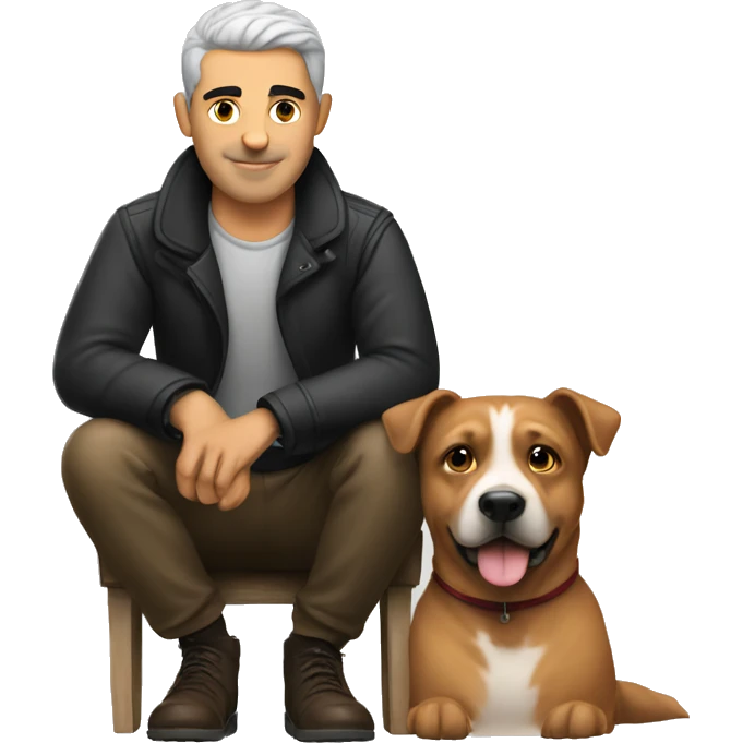 albanian men with a dog  emoji