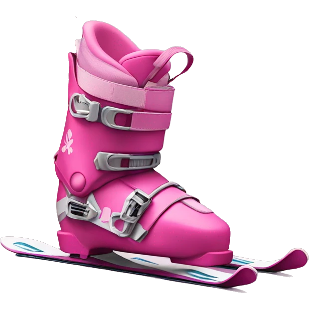 Pink ski boots and standing skis emoji