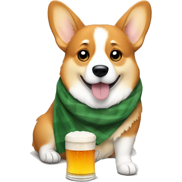 sad corgi holding beer emoji