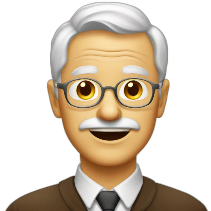 Old man belgium gold hair dinking coffee emoji