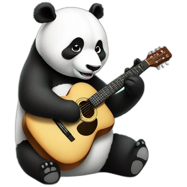 a panda playing guitar emoji