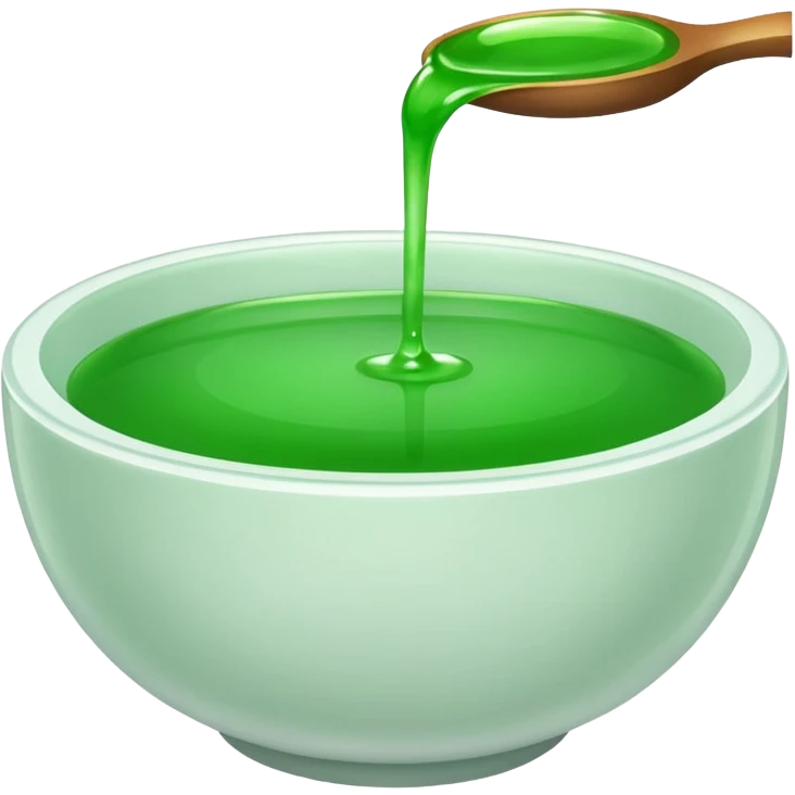 white bowl filled with green liquid, simple, clear emoji