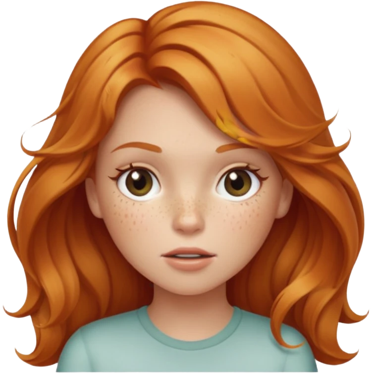 Strawberry blonde girl with a blow out  emoji