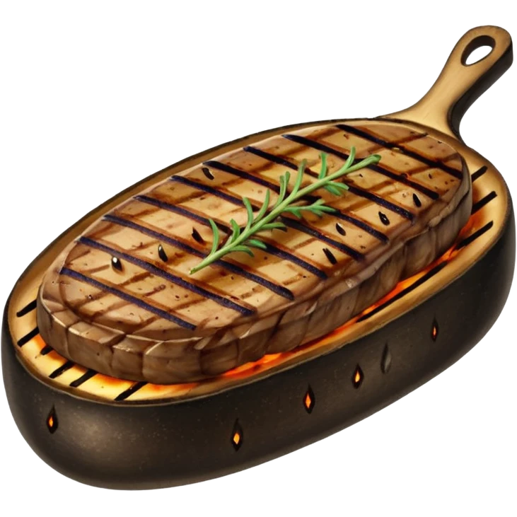 Steak and aubergine emoji