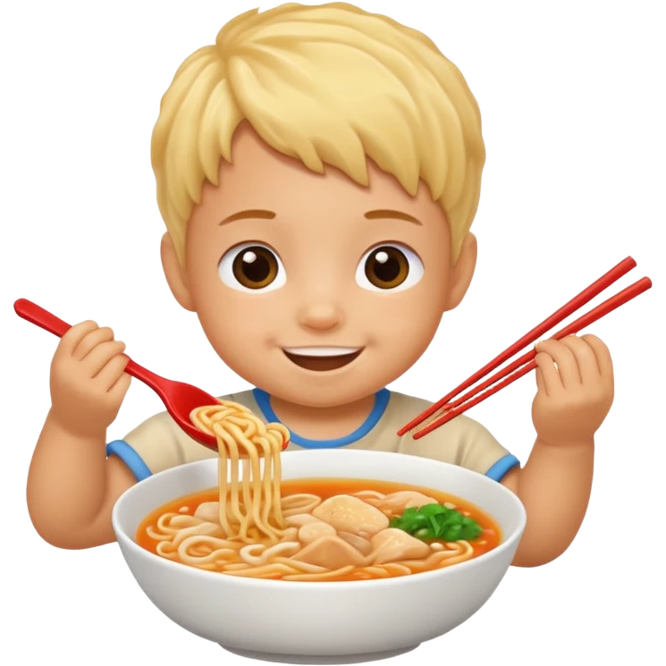 Baby eating ramen emoji