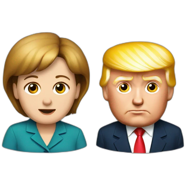 Angela Merkel and Donald Trump emoji
